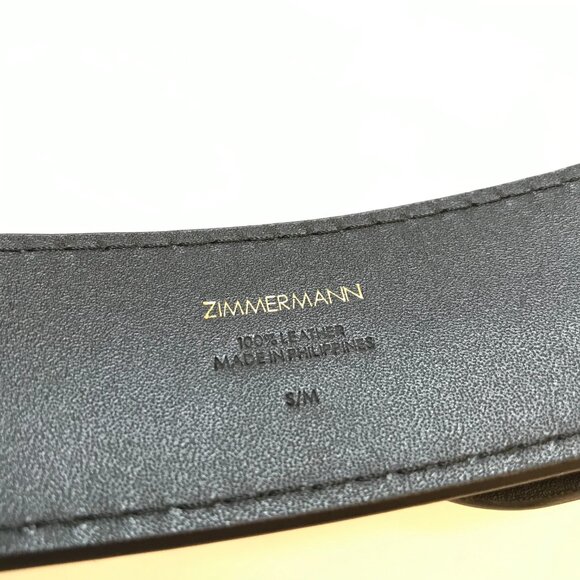 Zimmermann Interlocked Waist Belt Womens Small Medium Black Leather Interlocking - Picture 5 of 12